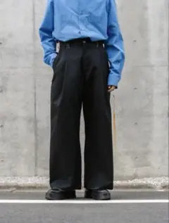 +81 1TUCK WIDE STRAIGHT CUT OFF PANTS