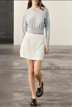 【新品未使用タグ付き】ZARA クロップド丈ショートセーター