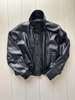 レザーショートジャケット　黒　zara M