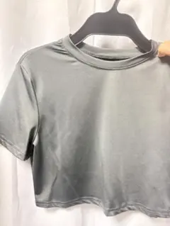 グレー クロップドTシャツ 半袖