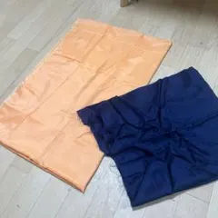 生地 無地 裏地オレンジ ネイビー 手芸素材 はぎれ 布