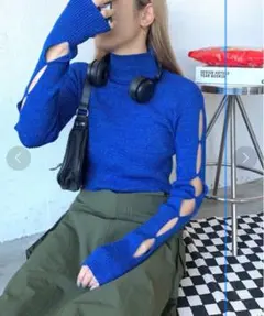 【新品未使用】SHAGGIE シャギー ブルーニット シャギーニットのサムネイル