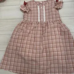 Pupil House 子供服 肩出しピンク チェック ワンピースのサムネイル