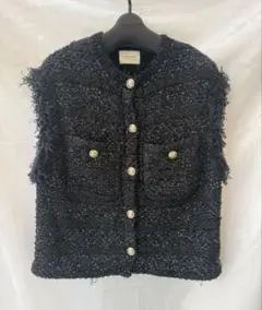 ば*ん様 【UNITED ARROWS】ボーダーミックスツイード ニットベスト