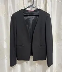 【AOKI】【高級感】フォーマル◎ノーカラーブラックジャケット