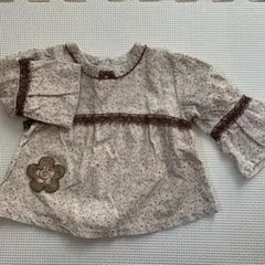 フラワープリント長袖シャツ