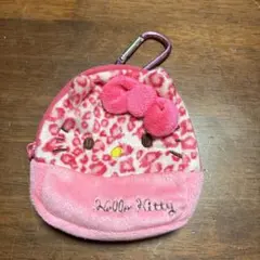 Hello Kitty ヒョウ柄 ポーチ　カラビナ