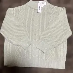 さ*犬様 タートルニットセーター　ケーブル編み　フリーサイズ