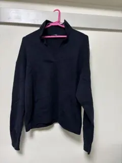 UNIQLO 長袖　スムースコットンリラックスポロセーター Lサイズ