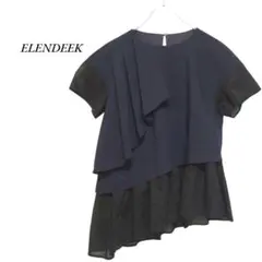 ELENDEEK　シアーレイヤードブラウス　ネイビー　エレンディークのサムネイル