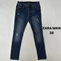ZARA MAN スキニーデニム ジーンズ 38インチ ダメージ加工のサムネイル