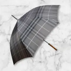 Burberry 雨傘 ブラック チェック柄 バーバリー親骨の長さ60cm - メルカリ