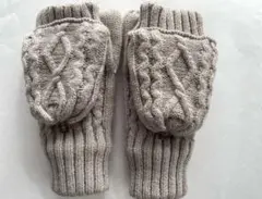 ベージュ レディース ミトン 手袋