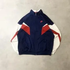 90sナイキ古着NIKEトラックジャケットジャージバックロゴネイビーDB555