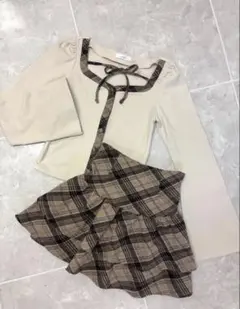 音嶋莉沙ちゃん着用★ evelyn チェックカットセットアップ