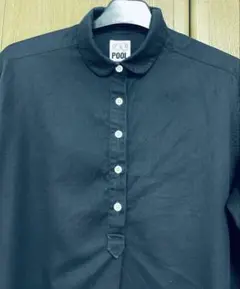 POOL いろいろの服　IDEE 無印　ワンピース　ネイビー　丸襟　シャツワンピ