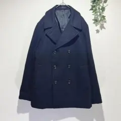 【無印良品（MUJI） 】ウールブレンド Pコート ネイビー　Mサイズ　男女兼用