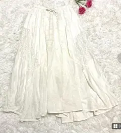 ☆美品☆Discoatディスコート☆ホワイト フレアスカート コットン100%