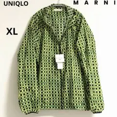 【新品タグ付】マルニ×ユニクロ ポケッタブルパーカ ポーチ チェック XL 緑