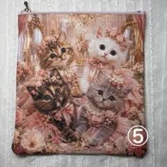 ハンドメイド パネルポーチ大 白猫 - メルカリ
