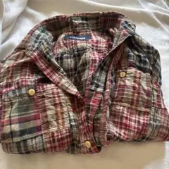 ト*ス様 チェック柄長袖シャツ　パッチワーク風