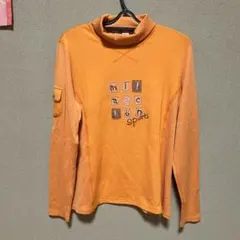 milaschn sports オレンジ ハイネック長袖Tシャツ