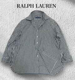 現行✨美品 XXL ラルフローレン 長袖シャツ ギンガムチェック ポニー 白黒