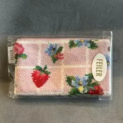 フェイラーフラットポーチ ストロベリーフィールドプティ ペールピンク WEB限定