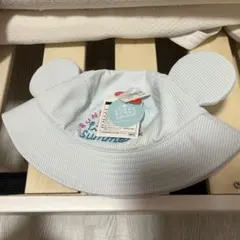 m*a様 ミッキーマウス耳付きハット 水色
