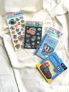 ♡新品♡エンジェルブルー♡シール♡ステッカー♡6穴シール帳♡4点セット