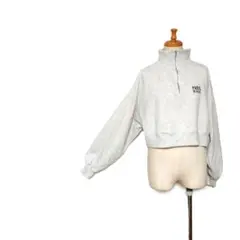 Fサイズ★GRL／グレイル★クロップド丈スウェット★ハーフジップ