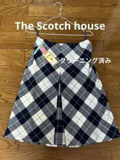 【美品The Scotch House 】膝丈ボックスプリーツスカート　裏地付きのサムネイル
