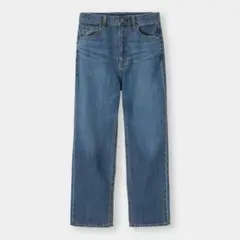 GU ハイウエストストレートジーンズ M BLUE