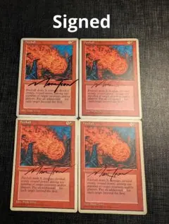 MTG　火の玉/Fireball 英語版サインド4枚セット　4ED MTG 火の玉/Fireball 英語版サインド4枚セット 4ED - メルカリ