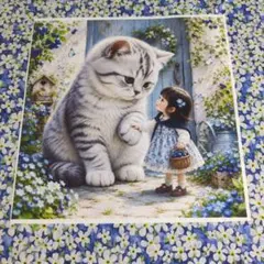 未使用　可愛い猫＆女の子パネル生地＆リバティ生地