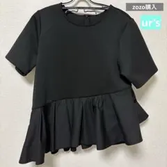 zozoにて購入⚪️ur's⚪️アシンメトリーフリルドッキングTシャツ⚪️美品のサムネイル