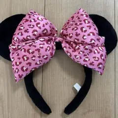 Disney ミニー カチューシャ ピンク ヒョウ柄