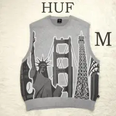 極美品 HUF ハフ ベスト WORLD TOUR SWEATER VEST　M