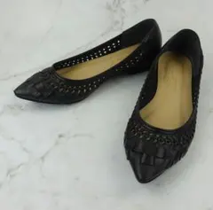 LE TALON フラット ポインテッドトゥ メッシュ　黒　22.5cmのサムネイル