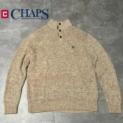 90s CHAPS チャップスニット　ハーフボタン　エルボーパッチ　コーデュロイのサムネイル