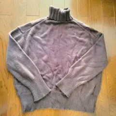 セール★タートルネック ニットトップス　ブラウン　フリーサイズ