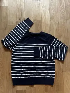 UNIQLOユニクロUVカットクルーネックカーディガン ボーダー レディースM