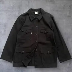 90s フランス製 agnes b. コットン カバーオール ジャケット 黒 2