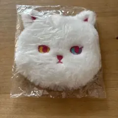 ケオラケオラkeorakeora もこもこフェイスポーチ　ネコ　ホワイト
