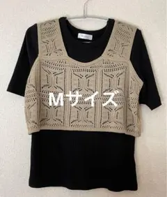 しまむら　tal.by yumi.　ニットビスチェ+プルオーバーセット　M