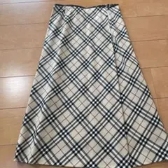 セール中★BURBERRY チェック柄ロングスカート 42 バーバリーロンドン