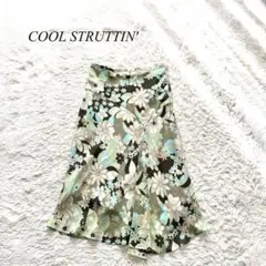 E0【COOL STRUTTIN'】フレアスカート　膝丈　総柄　シフォン　上品