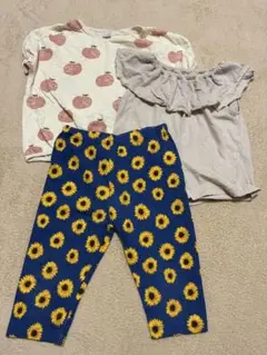 トップス2枚、7分丈パンツ1枚セット
