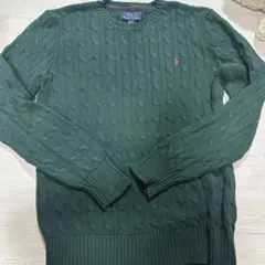 ポロ　ラルフローレン　ケーブルニット　グリーン