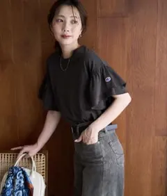 Champion×FREAK'S STORE/フリル袖Tシャツのサムネイル